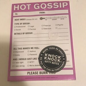 🌸 Hot Gossip Knock Knock Nifty Notes Notepad - Pink